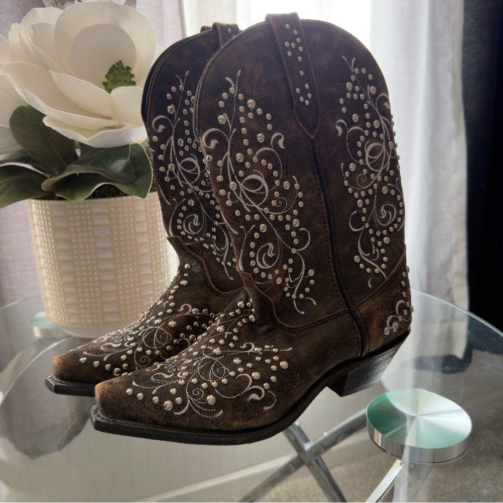 poron rockin country collection cowboy’s boots leather boots NWT size 9